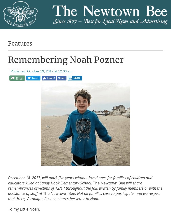 Noah Pozner Sandy Hook Shooting